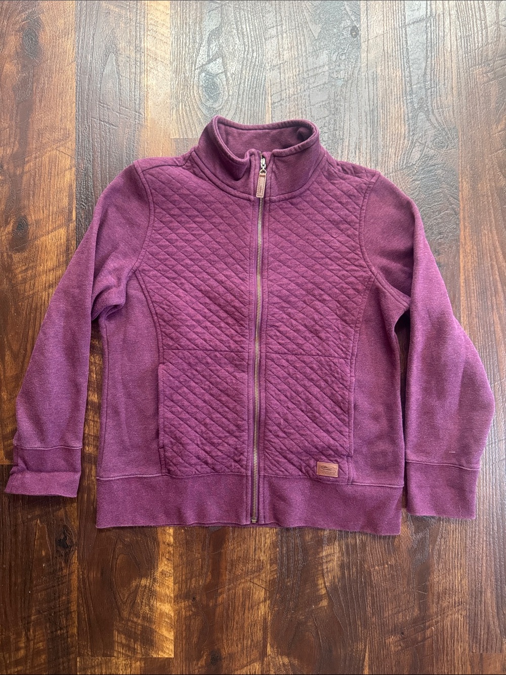 LL Bean Women’s Quilted full zip sweatshirt size Small Petite